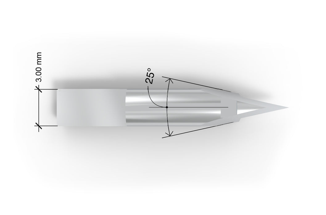 Detail view of precision replacement blades compatible with Zünd Z4 and K4 for cutting vinyl and polycarbonate, from Flatbed Tools
