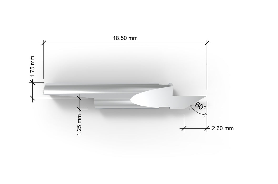 Close-up of high-quality replacement blades designed for Zünd Z5 / 3910117 cutting machines, available at Flatbed Tools