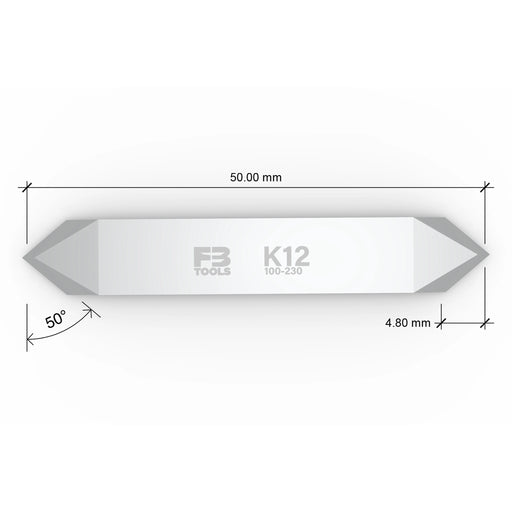 K12 double edge drag blade replaces Zund Z10 3910301 - dimensions view