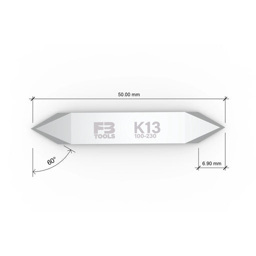 K13 double edge drag blade replaces Zund Z11 - dimensions view