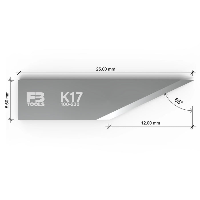 K17 drag blade replaces Zund Z17 - dimensions