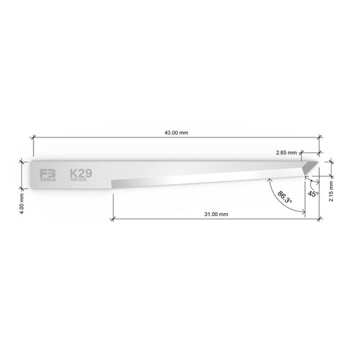 K29 oscillating flat stock blade replaces Zund Z29 - top view