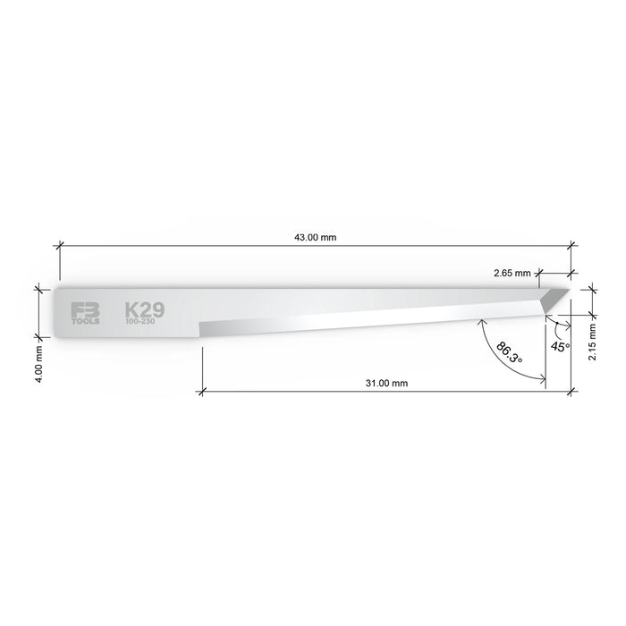 K29 oscillating flat stock blade replaces Zund Z29 - top view