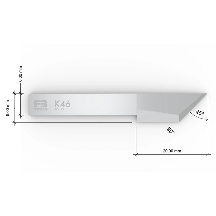 K46 drag blade replaces Zund Z46 and Esko BLD-SF346 - dimensions