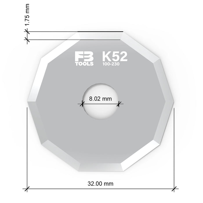 K52 rotary decagonal blade replaces Zund Z52 - top view