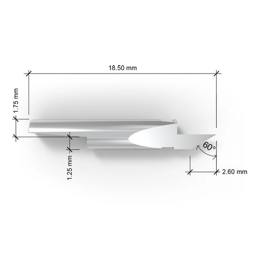 K5 drag blade replaces Zund Z5 - dimensions