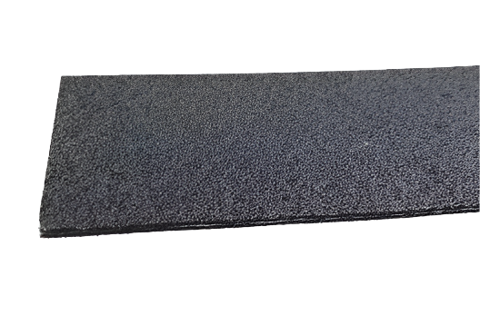 ample of a gray conveyor belt with a textured surface, showcasing material durability and industrial-grade design suitable for automated cutting systems.