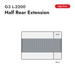 G3 L-3200 High Flow conveyor belt for Zund, half rear extension, configuration diagram