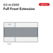 G3 M-2500 High Flow conveyor belt for Zund, full front extension, configuration diagram