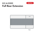 G3 M-2500 High Flow conveyor belt for Zund, full rear extension, configuration diagram