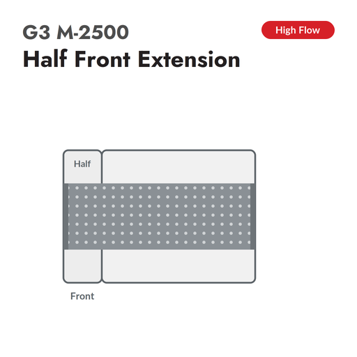 G3 M-2500 High Flow conveyor belt for Zund, half front extension, configuration diagram