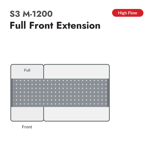S3 M-1200 High Flow conveyor belt for Zund, full front extension, configuration diagram