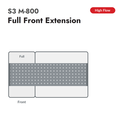 S3 M-800 High Flow conveyor belt for Zund, full front extension, configuration diagram
